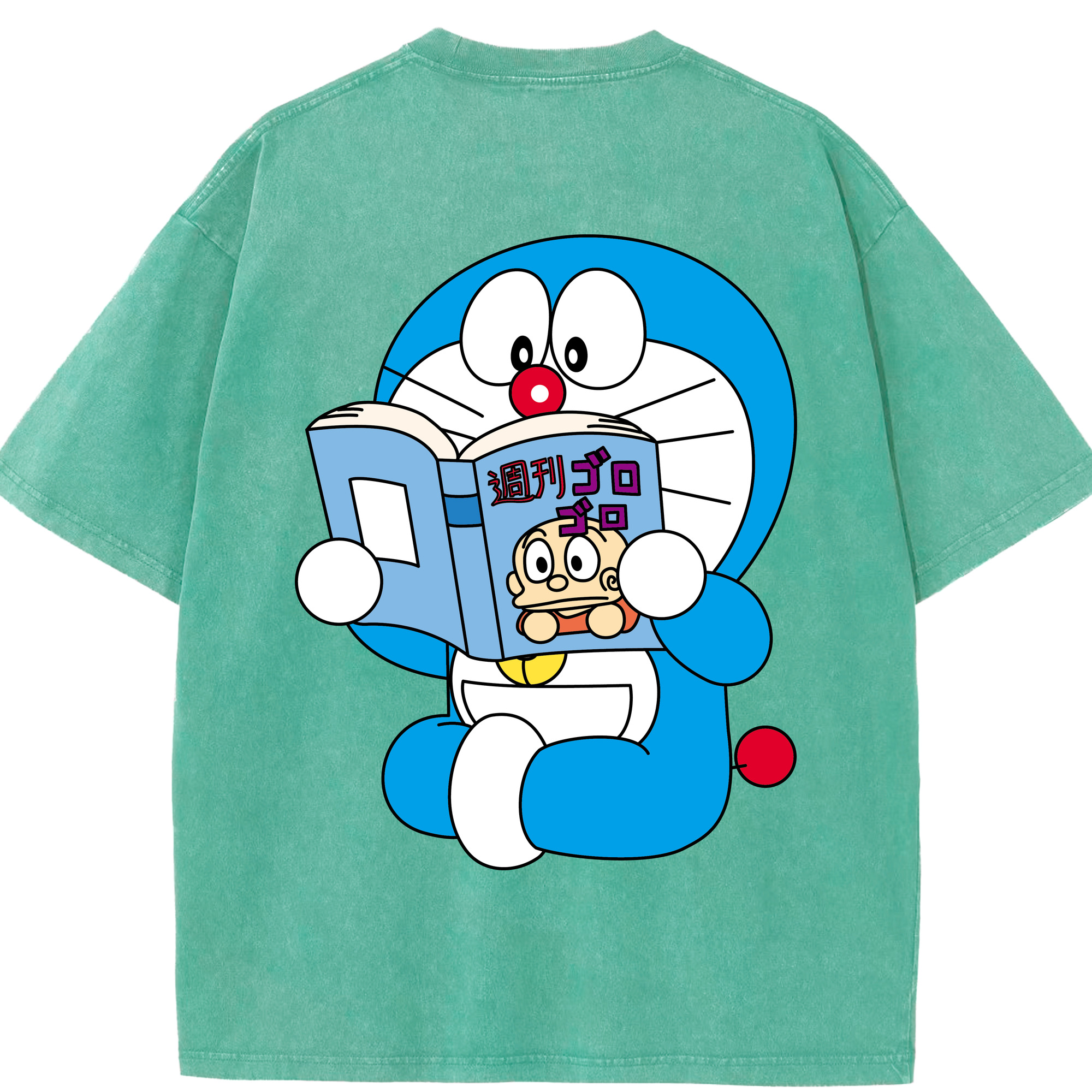 （画像用） ドラえもん Doraemon 綿100% ヴィンテージ風 半袖Tシャツ（背面プリント）